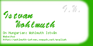 istvan wohlmuth business card